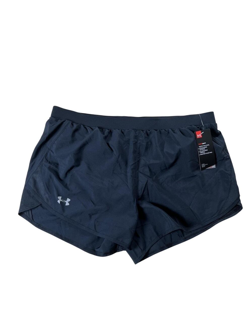 Under Armour Hot Pants Womens XL Black Jersey Polyester Spandex HeatGear